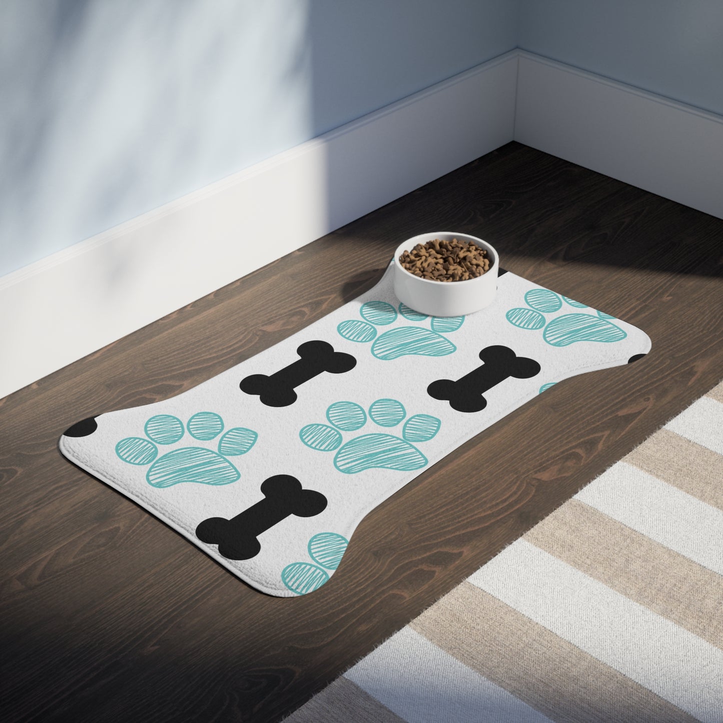 Cute Paw Print Pet Feeding Mat - Fun & Functional Dog Dish Mat
