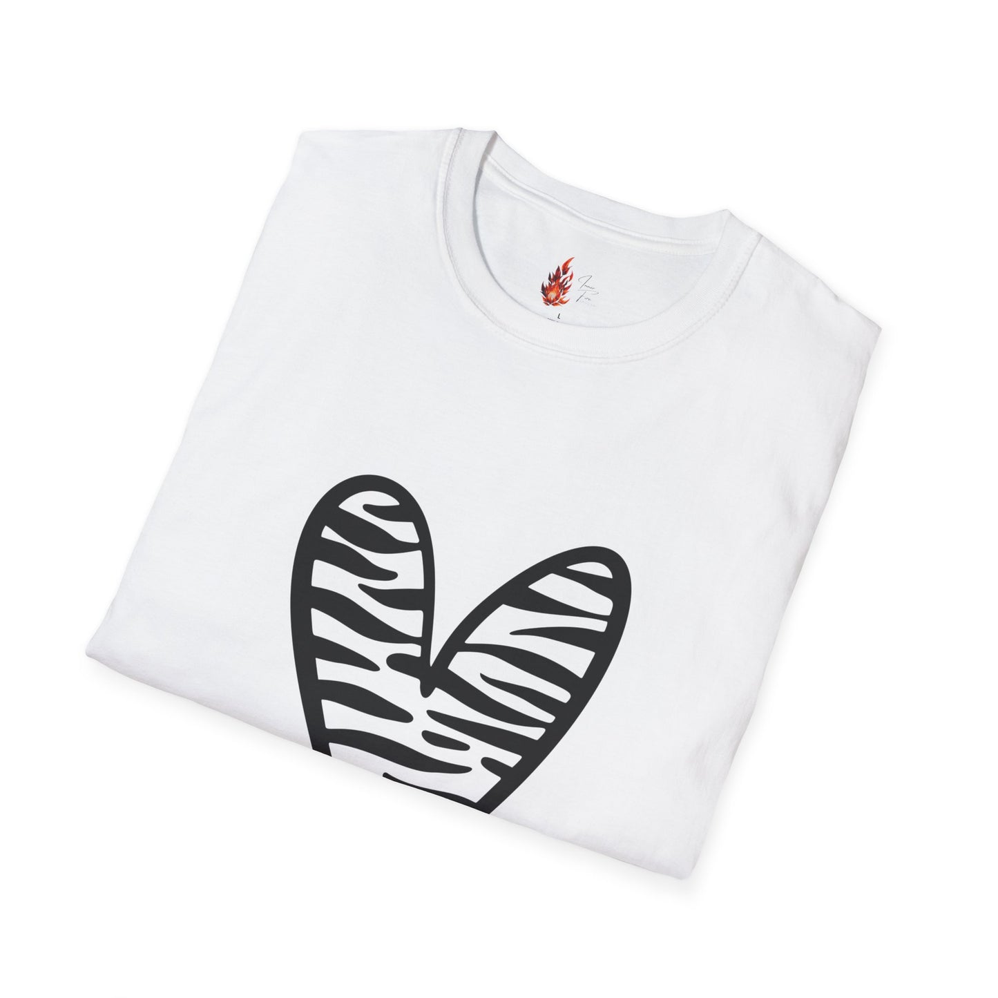 Zebra Heart Unisex Softstyle T-Shirt - Trendy Casual Wear for Animal Lovers