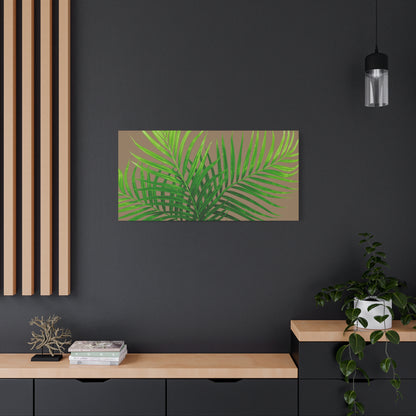 Tropical Leaf Matte Canvas Wall Art with a nude background