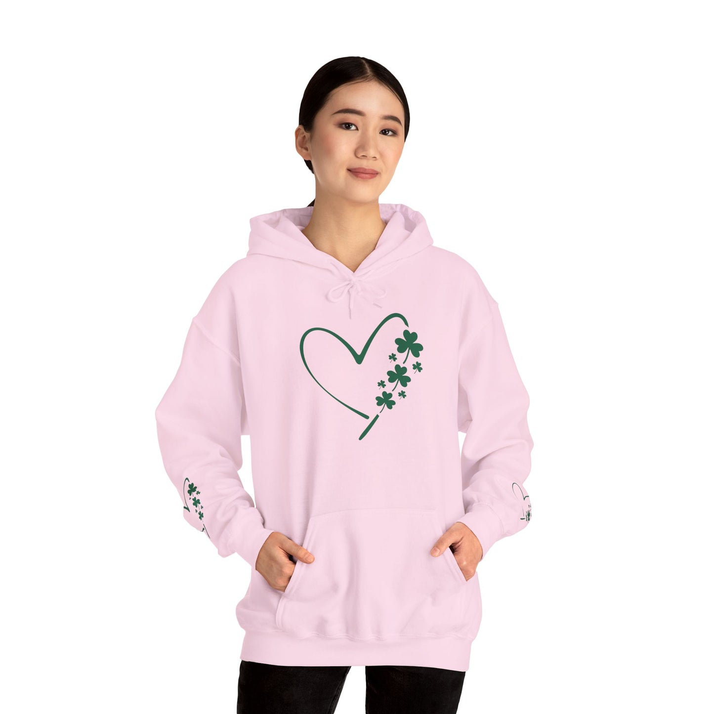 Lucky Heart Floral Hoodie for Unisex - St. Patrick's Day Sweatshirt