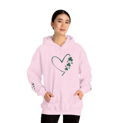 Lucky Heart Floral Hoodie for Unisex - St. Patrick's Day Sweatshirt
