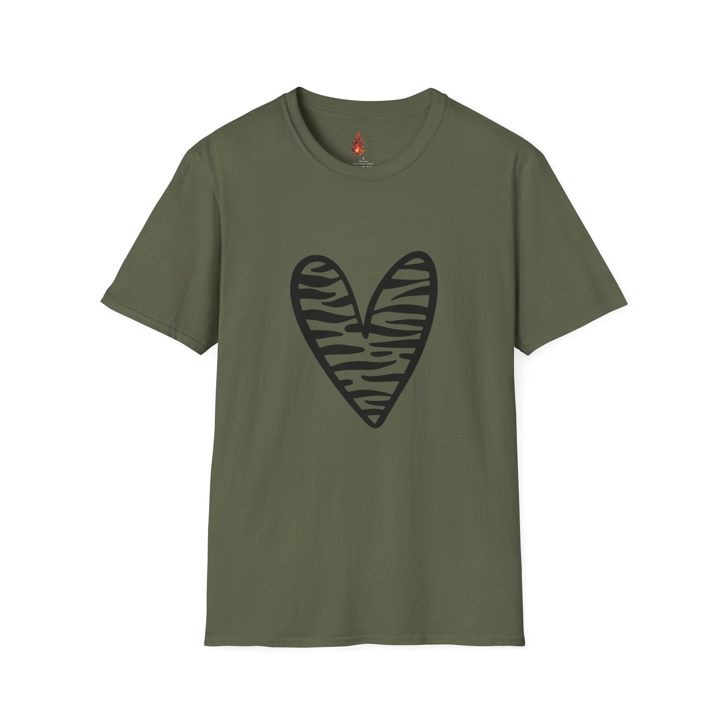 Zebra Heart Unisex Softstyle T-Shirt - Trendy Casual Wear for Animal Lovers