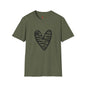 Zebra Heart Unisex Softstyle T-Shirt - Trendy Casual Wear for Animal Lovers