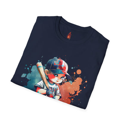 Baseball Kid Splash Art T-Shirt - Creative Unisex Soft style Tee