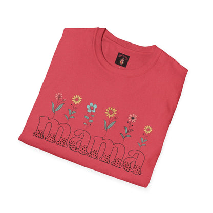 Floral Mama T-Shirt for Moms - Unisex Softstyle Tee
