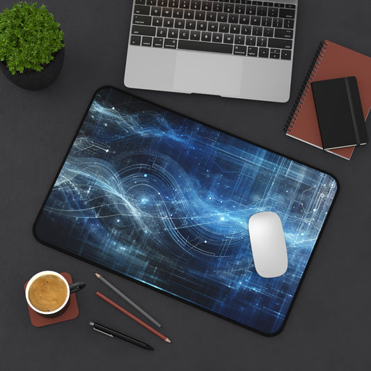 Futuristic Tech Desk Mat - Stylish Gaming & Office Mat for Home or Work
