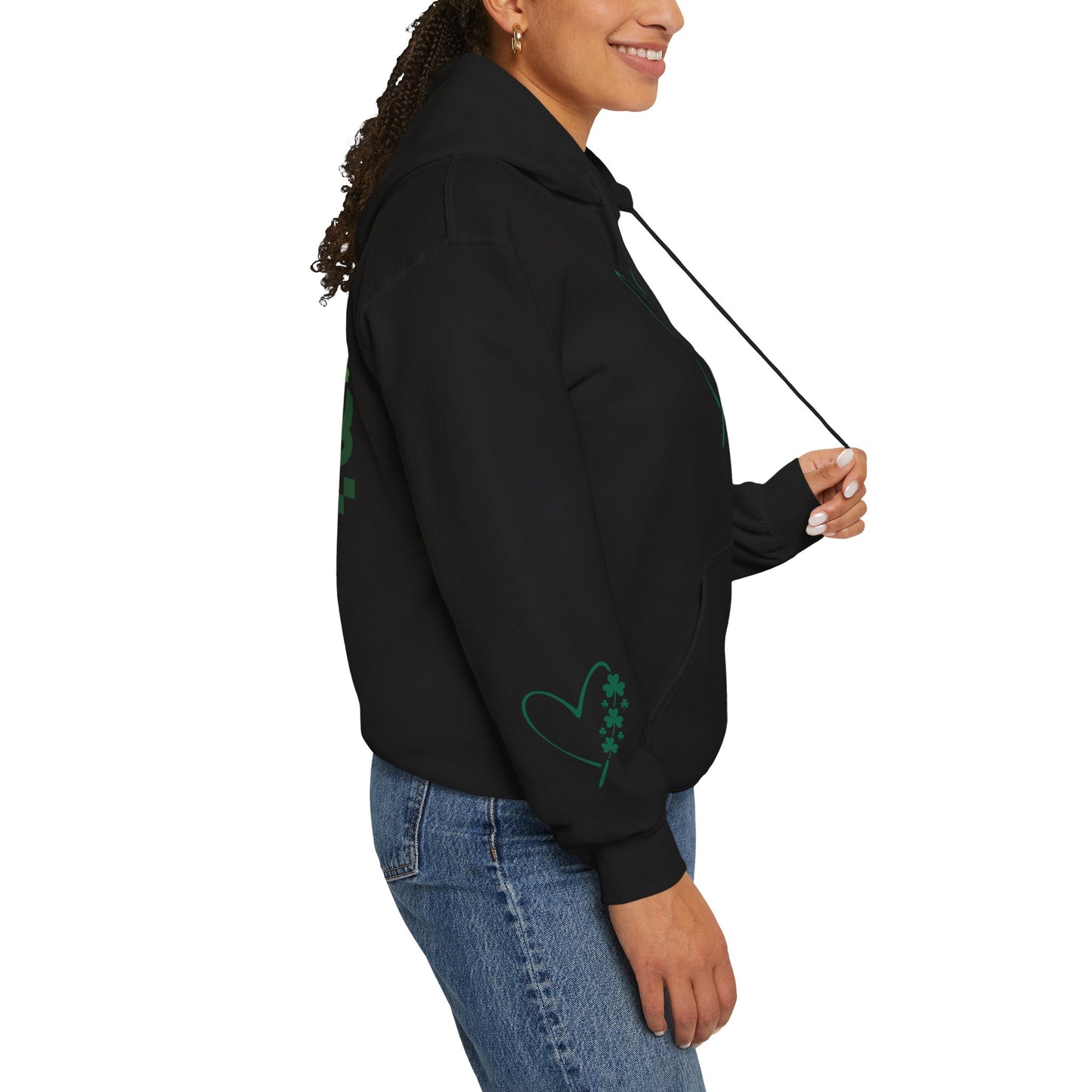 Lucky Heart Floral Hoodie for Unisex - St. Patrick's Day Sweatshirt