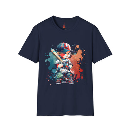 Baseball Kid Splash Art T-Shirt - Creative Unisex Soft style Tee