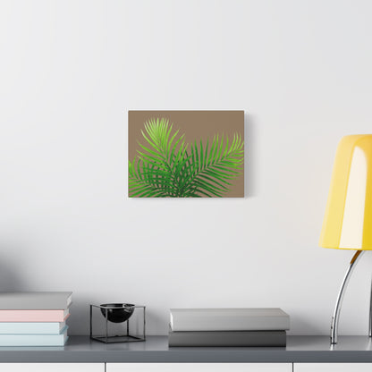 Tropical Leaf Matte Canvas Wall Art with a nude background