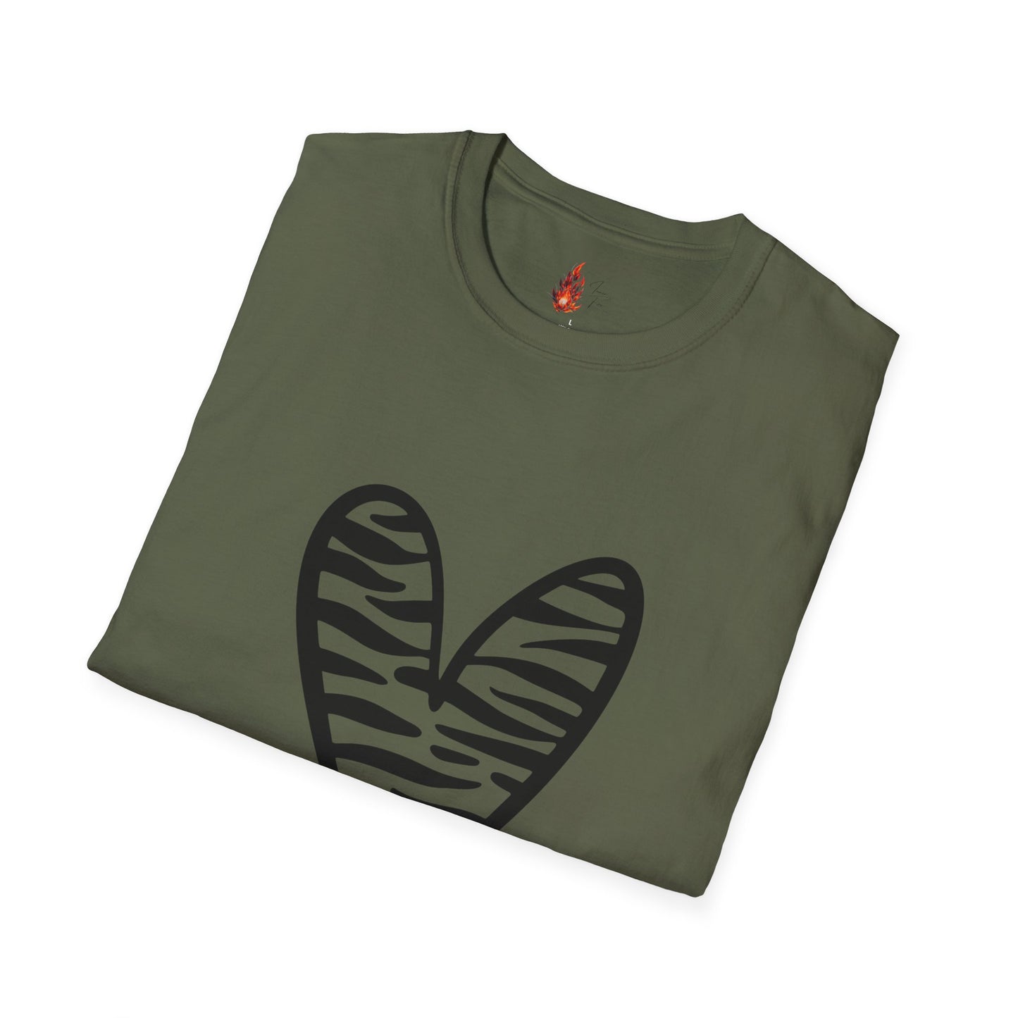 Zebra Heart Unisex Softstyle T-Shirt - Trendy Casual Wear for Animal Lovers