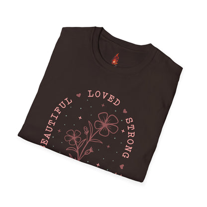 'Loved, Strong, Beautiful, Mom' Floral Design