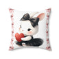 Cute Bunny Love Square Pillow - Adorable Home Decor for Kids & Spring Celebrations