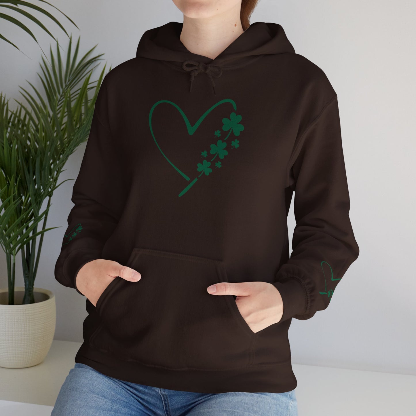 Lucky Heart Floral Hoodie for Unisex - St. Patrick's Day Sweatshirt