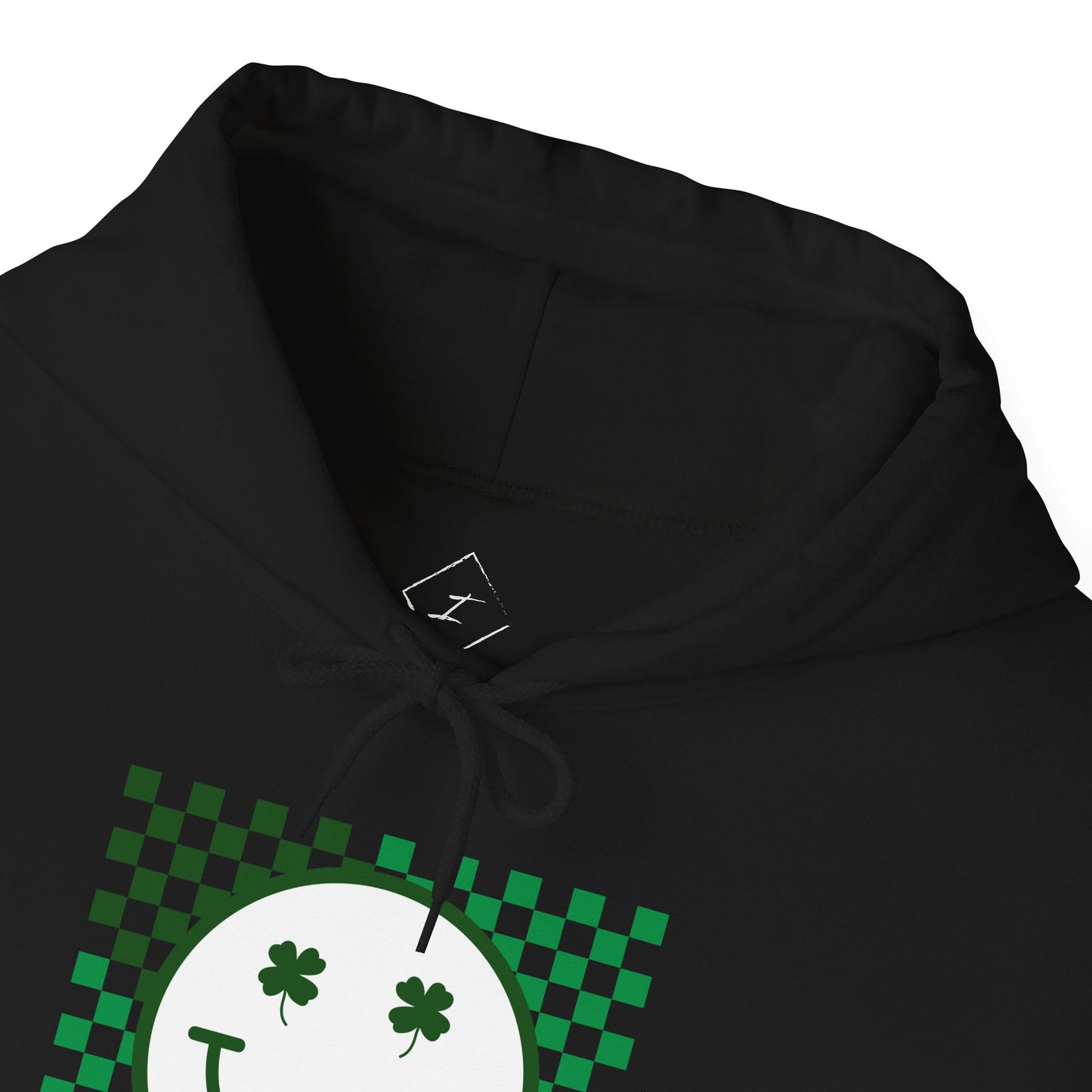St. Patrick's Day Green Checker Smiley Hoodie
