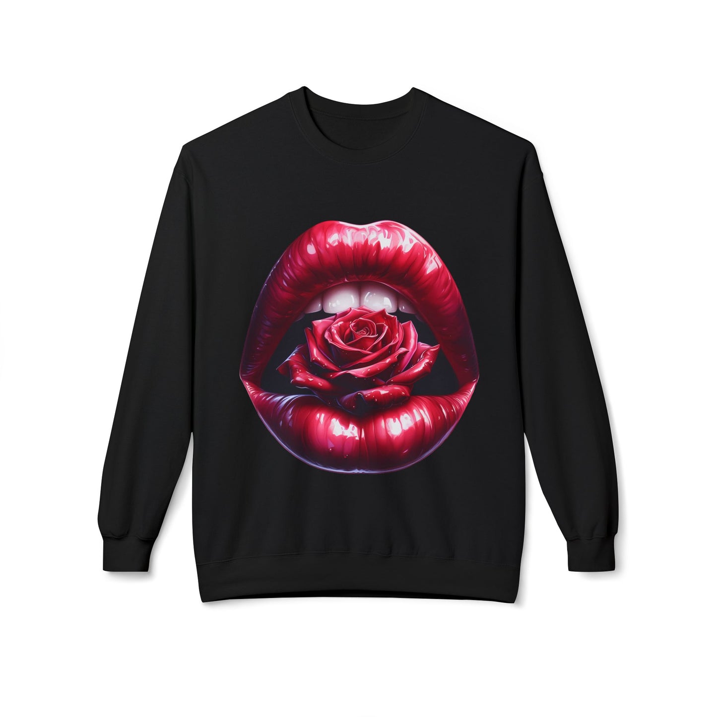 Floral Lips Crewneck Sweatshirt for Trendy Fashion Lovers