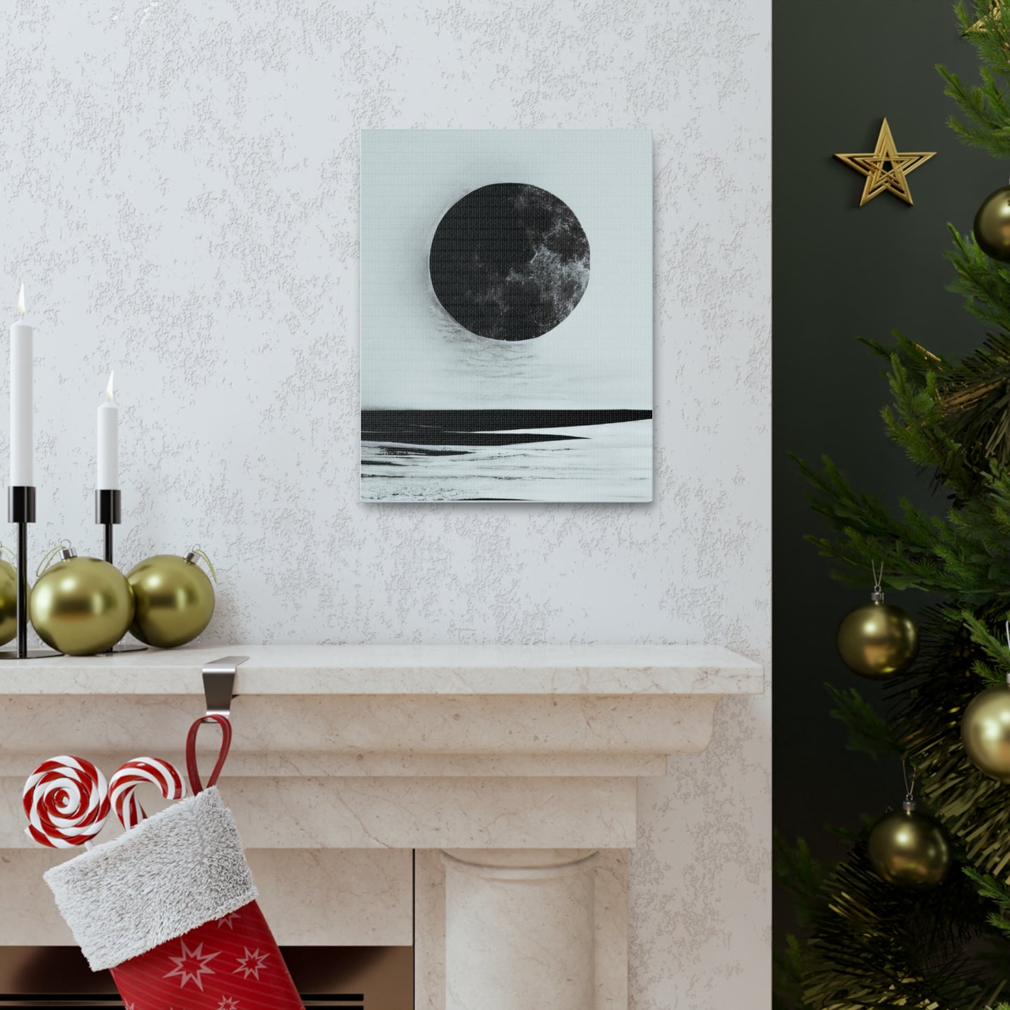 Moonlit Canvas Gallery Wrap - Elegant Wall Art for Home Décor