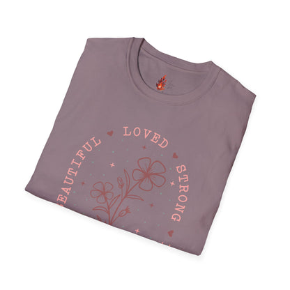 'Loved, Strong, Beautiful, Mom' Floral Design