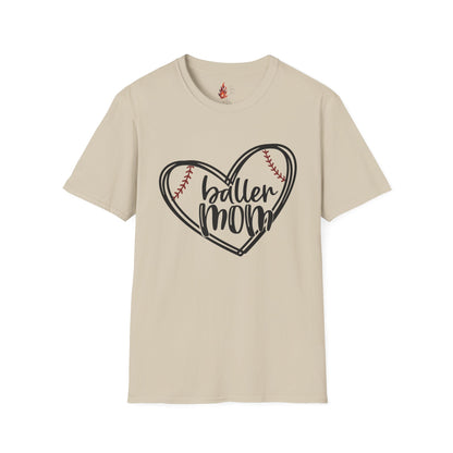 Baller Mom T-Shirt - Unisex Softstyle Tee for Sports Moms