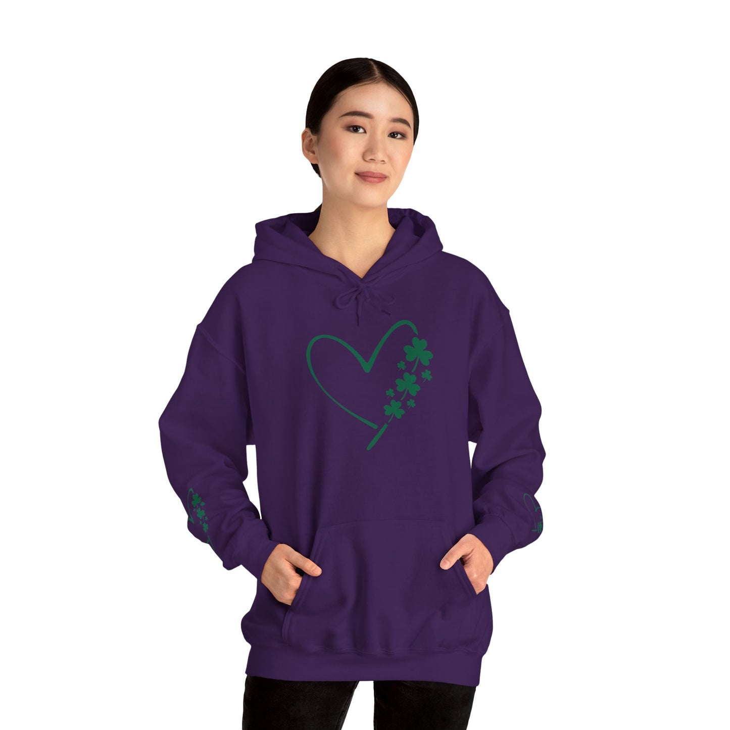 Lucky Heart Floral Hoodie for Unisex - St. Patrick's Day Sweatshirt