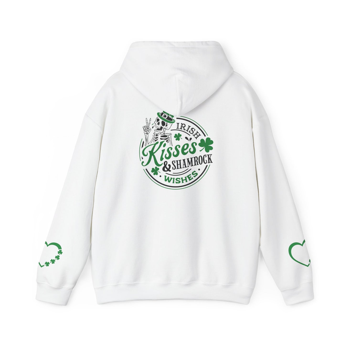 St. Patrick's Day Love Hoodie - Irish Kisses & Shamrock Wishes Sweatshirt