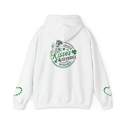 St. Patrick's Day Love Hoodie - Irish Kisses & Shamrock Wishes Sweatshirt