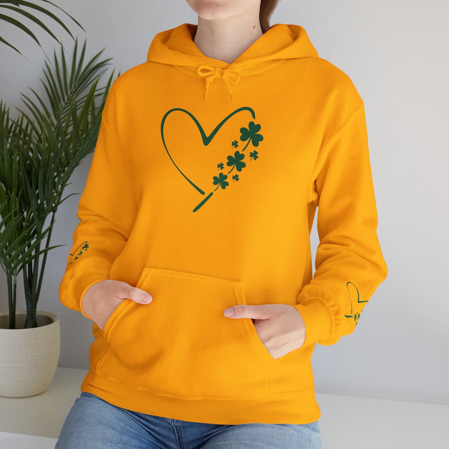 Lucky Heart Floral Hoodie for Unisex - St. Patrick's Day Sweatshirt