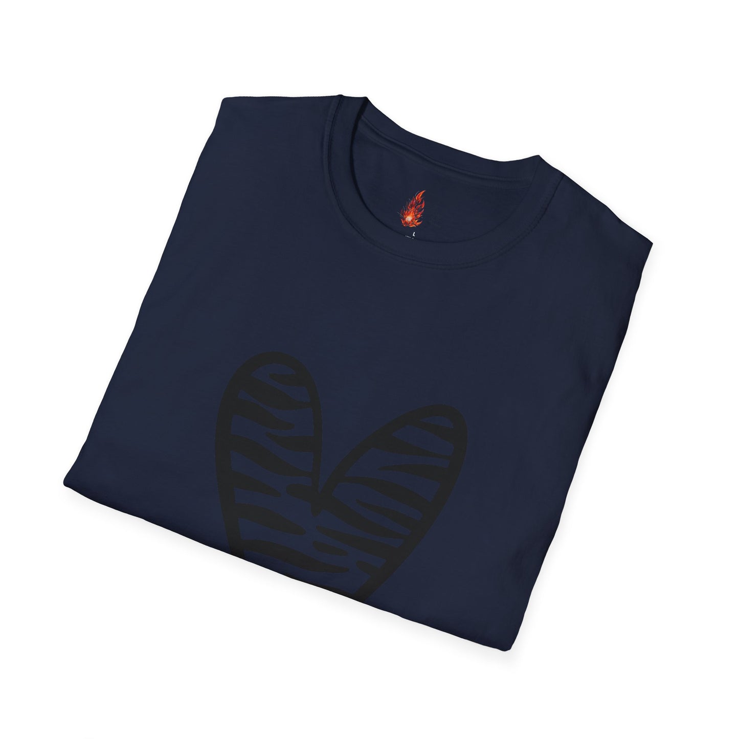 Zebra Heart Unisex Softstyle T-Shirt - Trendy Casual Wear for Animal Lovers