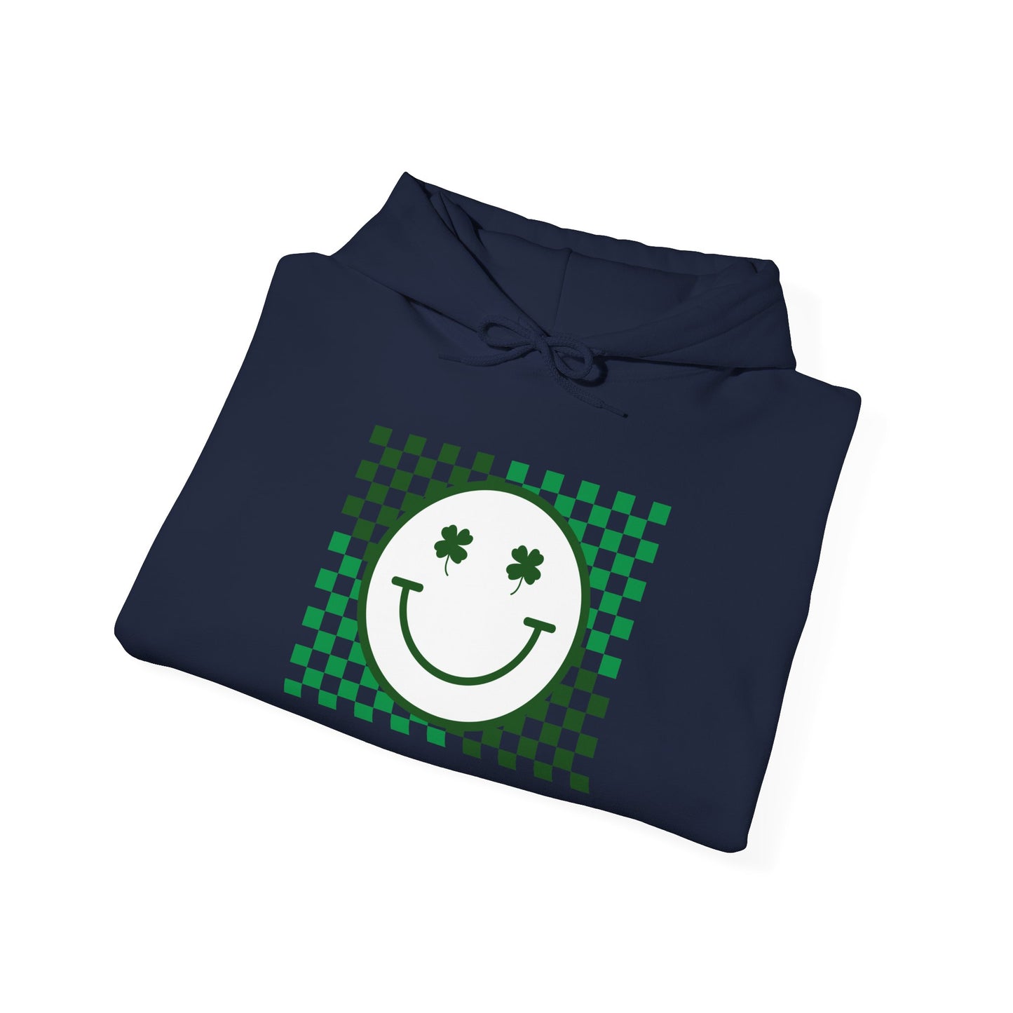 St. Patrick's Day Green Checker Smiley Hoodie