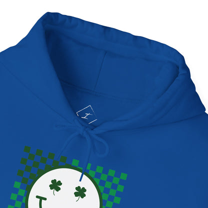 St. Patrick's Day Green Checker Smiley Hoodie