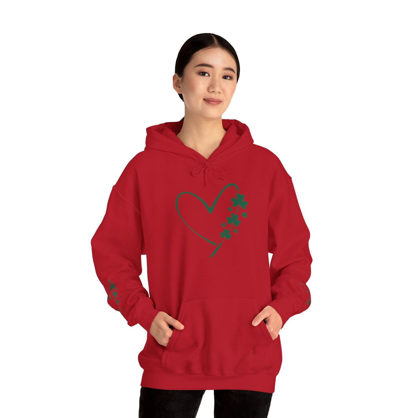 Lucky Heart Floral Hoodie for Unisex - St. Patrick's Day Sweatshirt