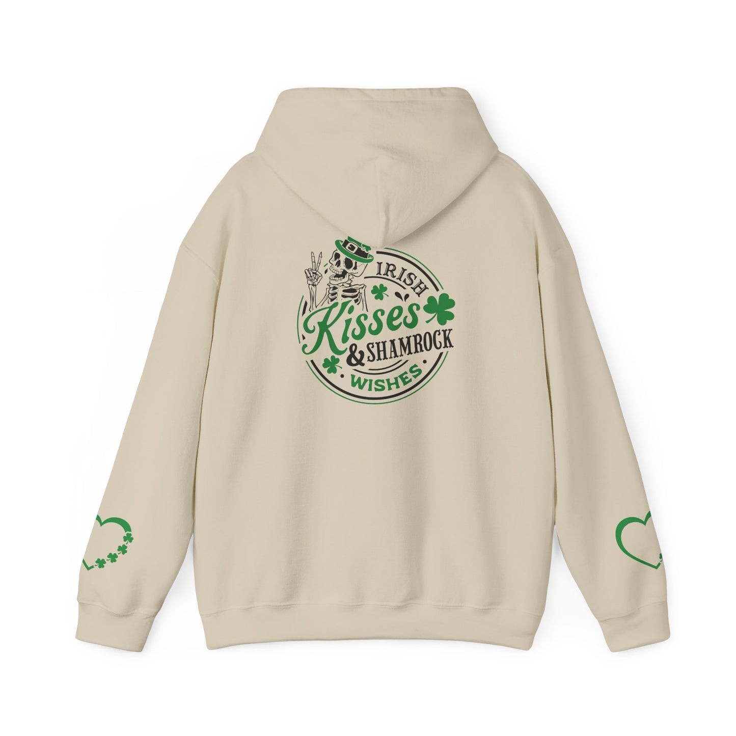 St. Patrick's Day Love Hoodie - Irish Kisses & Shamrock Wishes Sweatshirt
