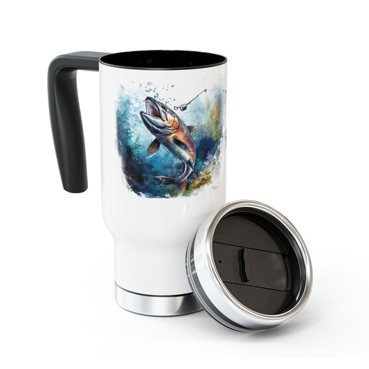 "Fish On" Design - Stainless Steel Travel Mug,