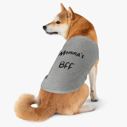 Cute Pet Tank Top - 'Momma's BFF' Dog Apparel for Everyday Wear