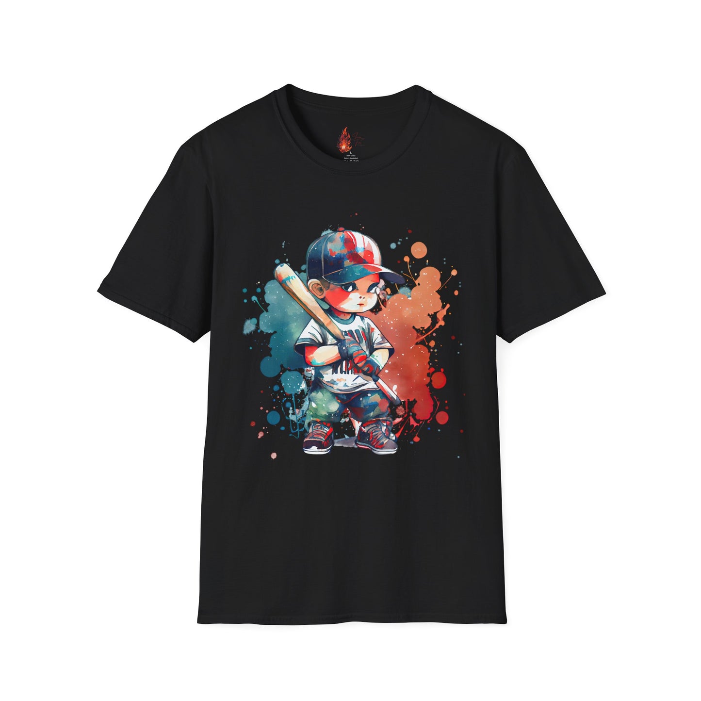 Baseball Kid Splash Art T-Shirt - Creative Unisex Soft style Tee
