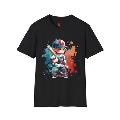 Baseball Kid Splash Art T-Shirt - Creative Unisex Soft style Tee