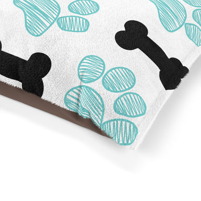 Stylish Pet Bed with Bone and Paw Print Design for Dogs and Cats