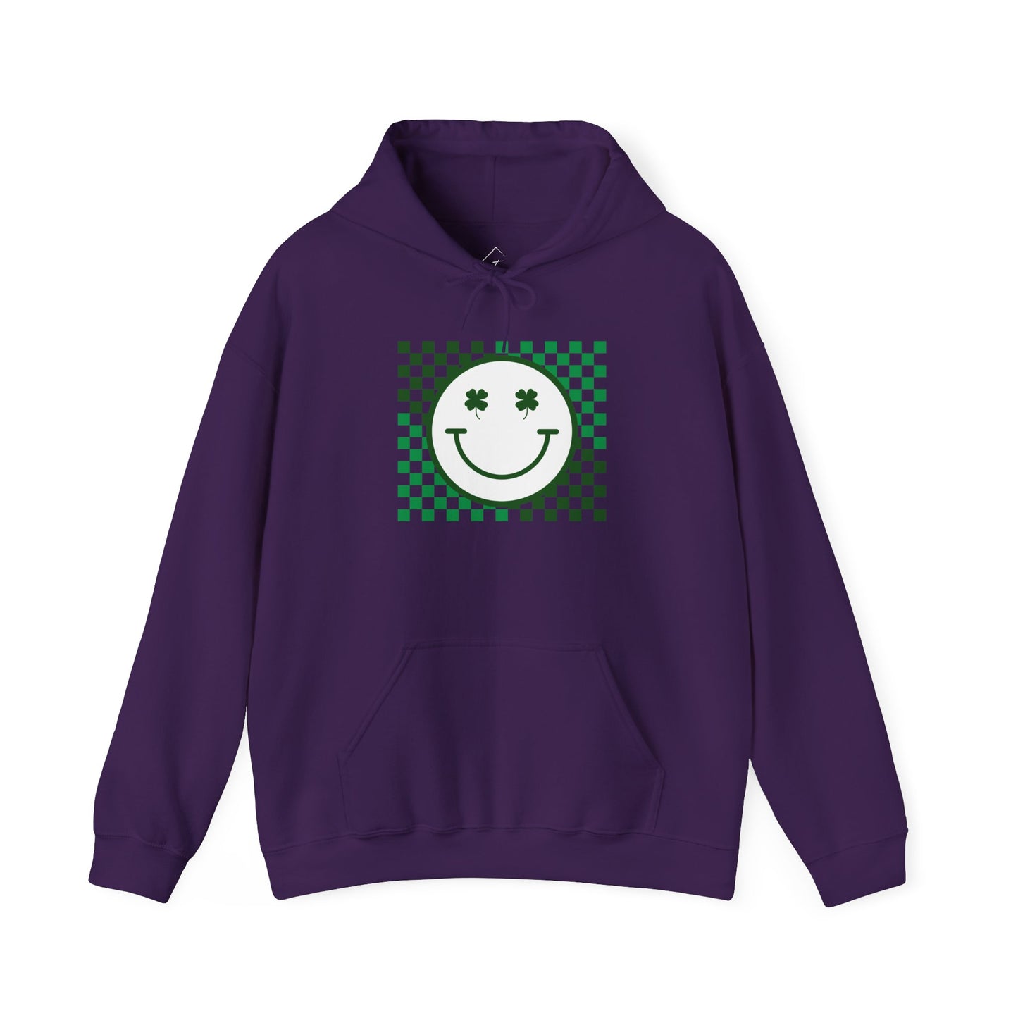 St. Patrick's Day Green Checker Smiley Hoodie