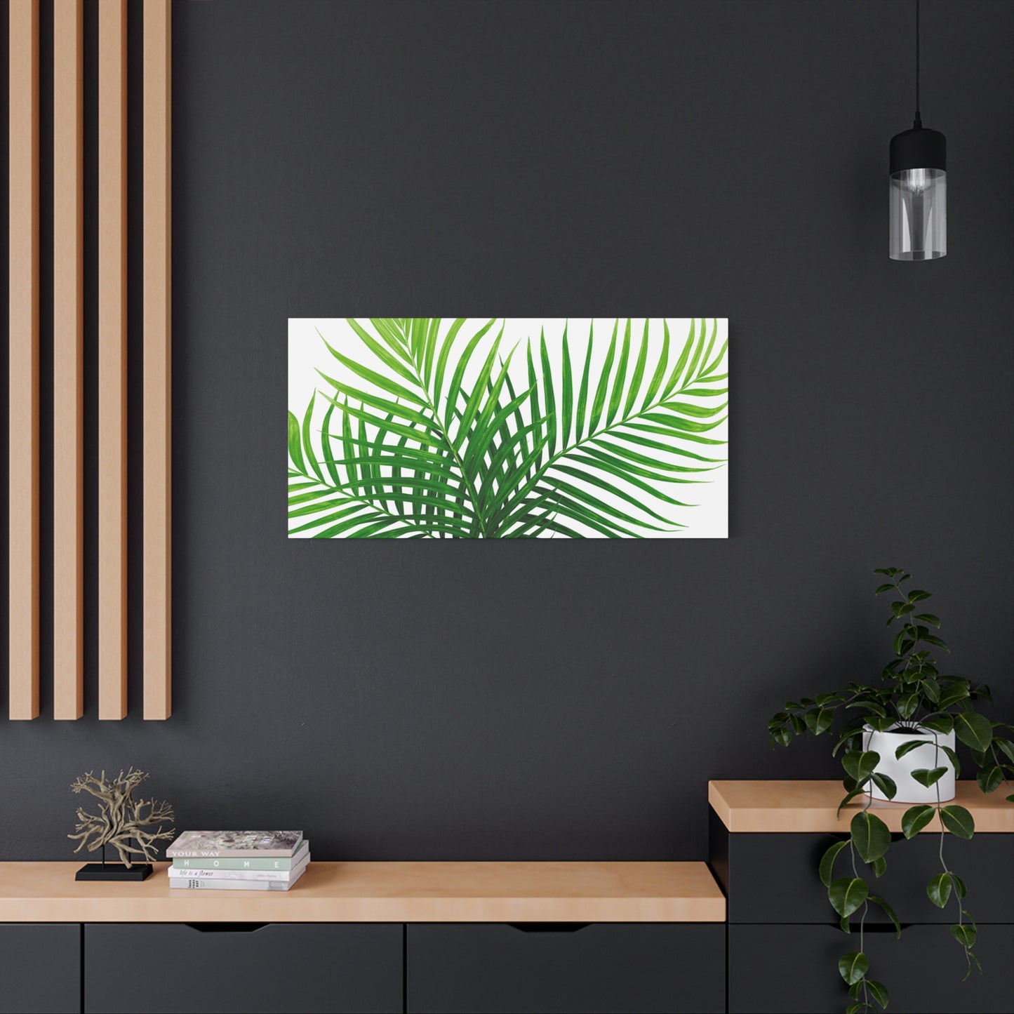 Tropical Leaf Matte Canvas Wall Art with a white background