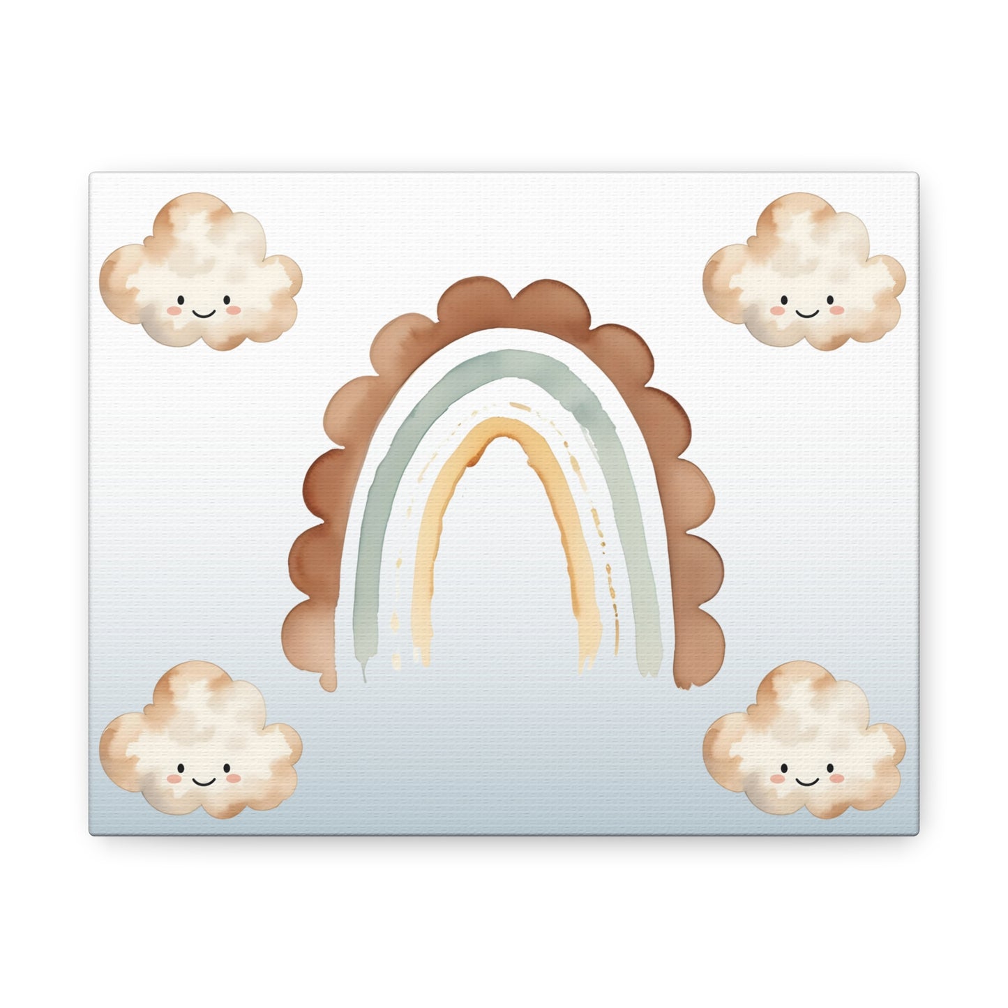 Cheerful Rainbow & Clouds Canvas Gallery Wraps | Whimsical Art for Kids' Rooms