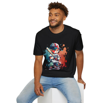 Baseball Kid Splash Art T-Shirt - Creative Unisex Soft style Tee