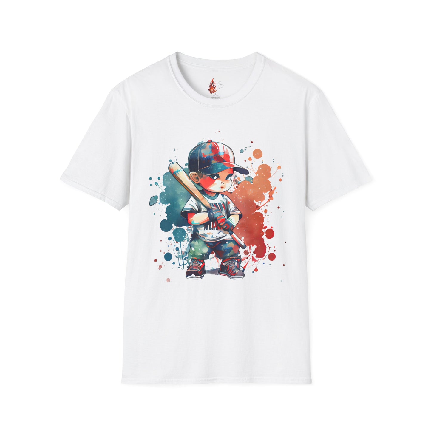 Baseball Kid Splash Art T-Shirt - Creative Unisex Soft style Tee