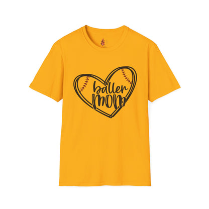 Baller Mom T-Shirt - Unisex Softstyle Tee for Sports Moms
