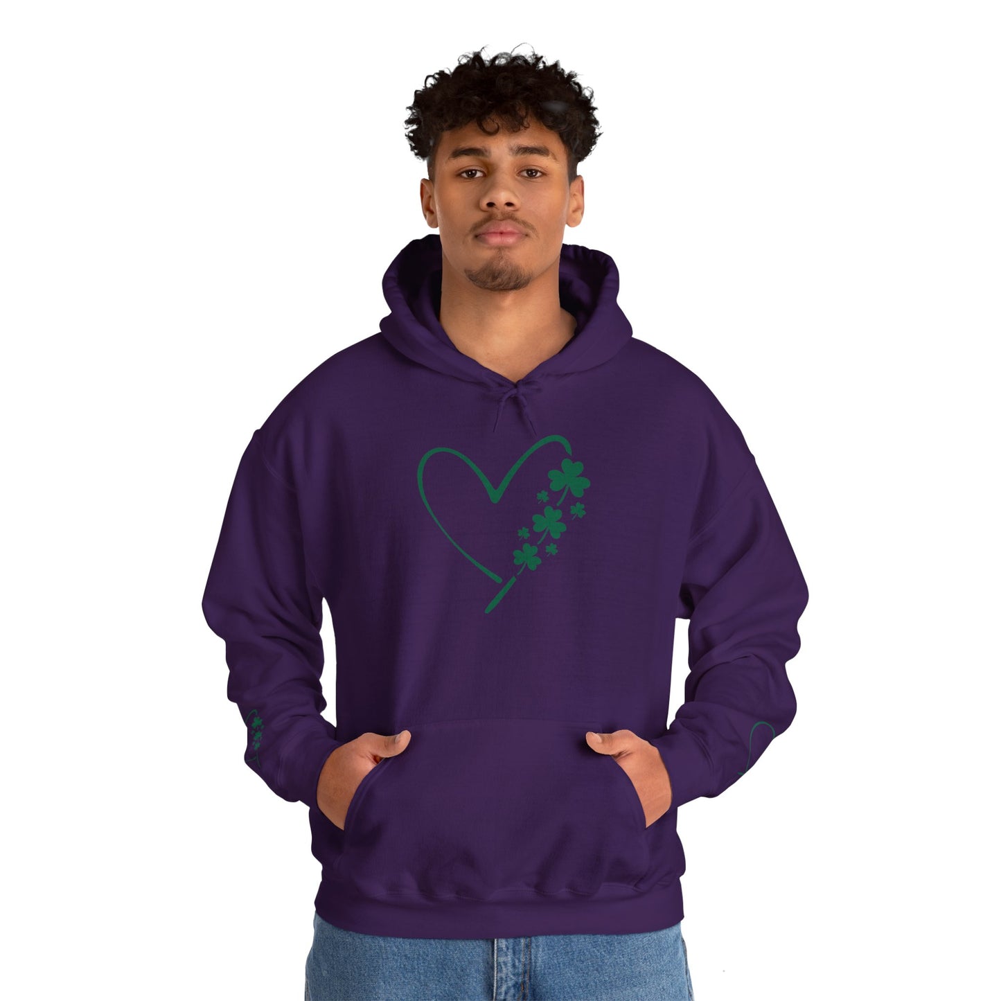 Lucky Heart Floral Hoodie for Unisex - St. Patrick's Day Sweatshirt