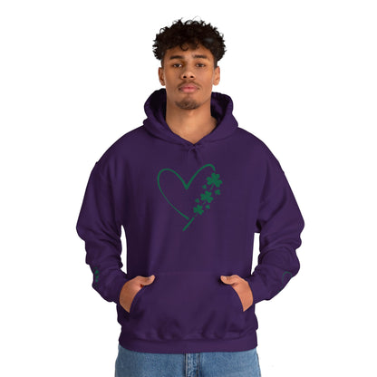 Lucky Heart Floral Hoodie for Unisex - St. Patrick's Day Sweatshirt
