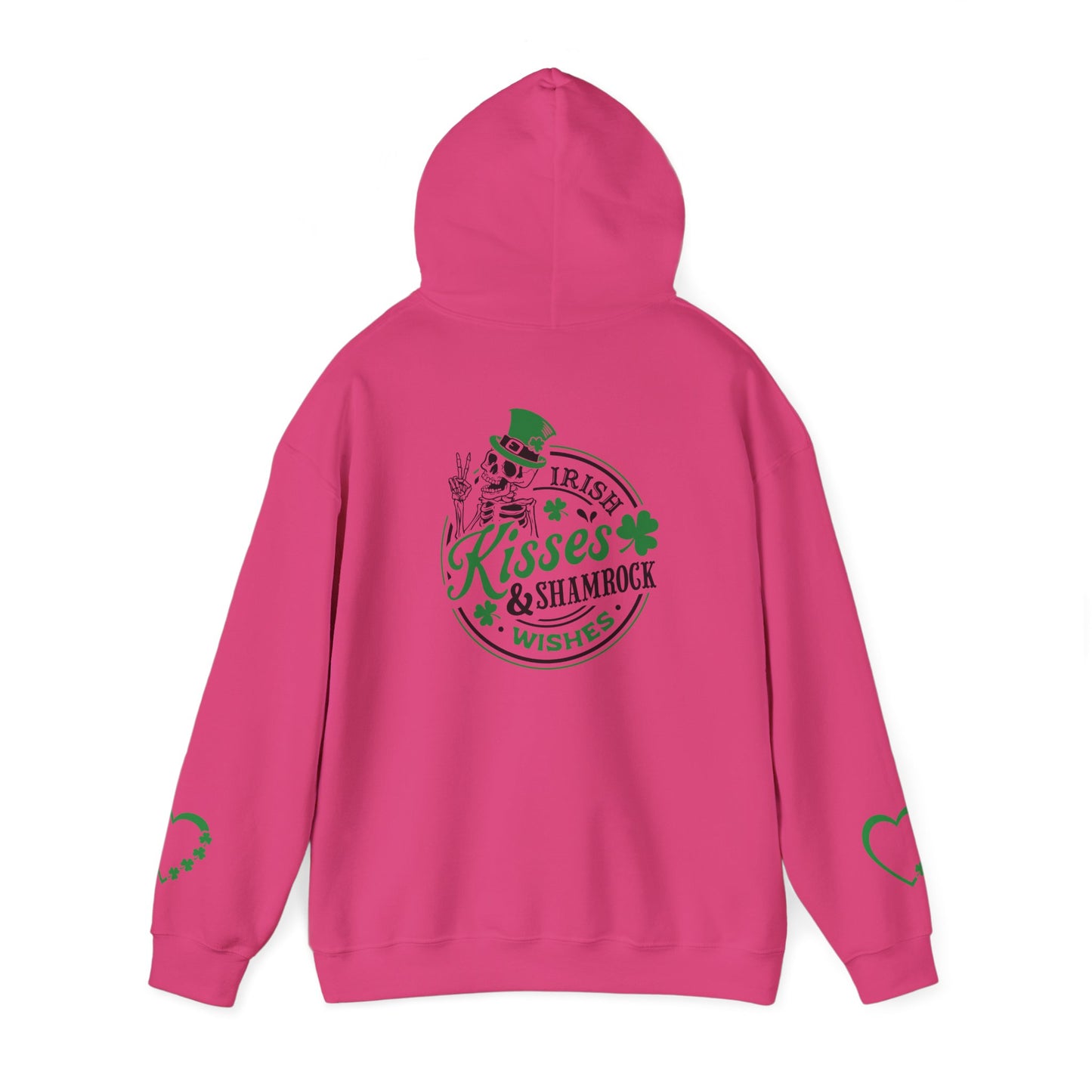 St. Patrick's Day Love Hoodie - Irish Kisses & Shamrock Wishes Sweatshirt