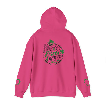 St. Patrick's Day Love Hoodie - Irish Kisses & Shamrock Wishes Sweatshirt