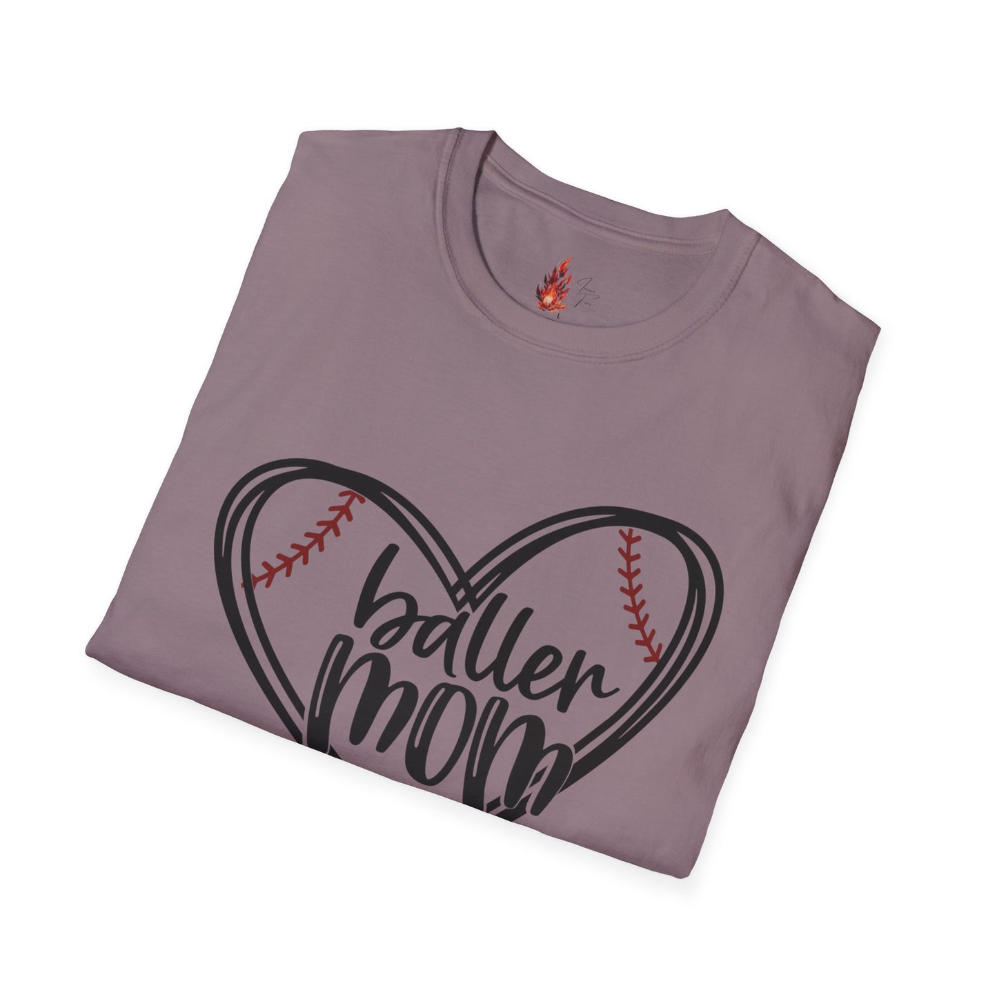 Baller Mom T-Shirt - Unisex Softstyle Tee for Sports Moms