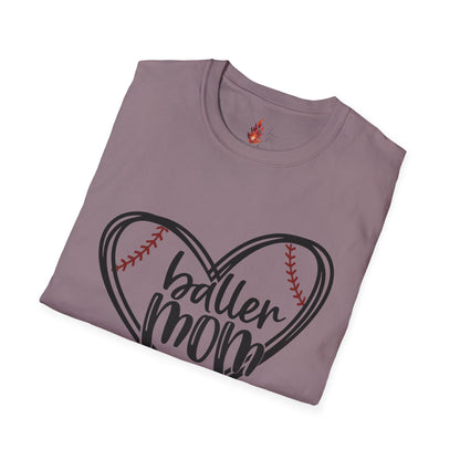 Baller Mom T-Shirt - Unisex Softstyle Tee for Sports Moms