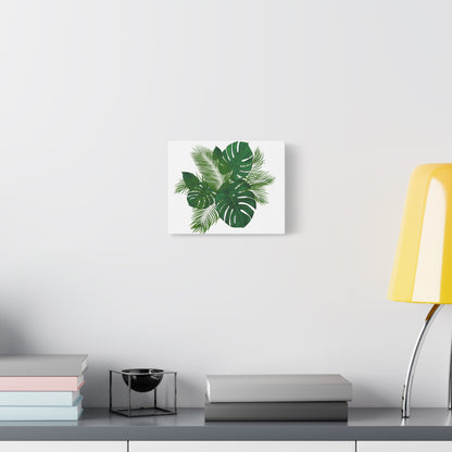 Palm Leaves White Background Matte Canvas