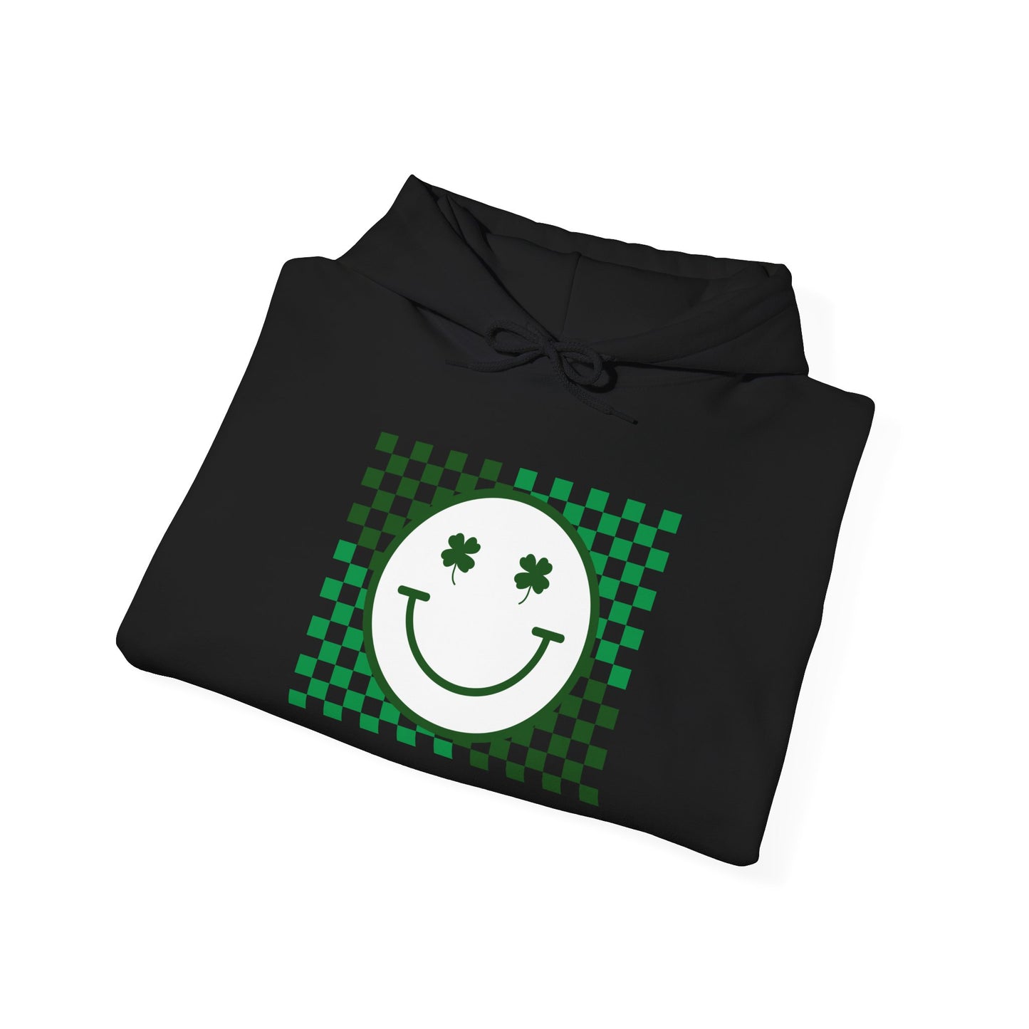 St. Patrick's Day Green Checker Smiley Hoodie
